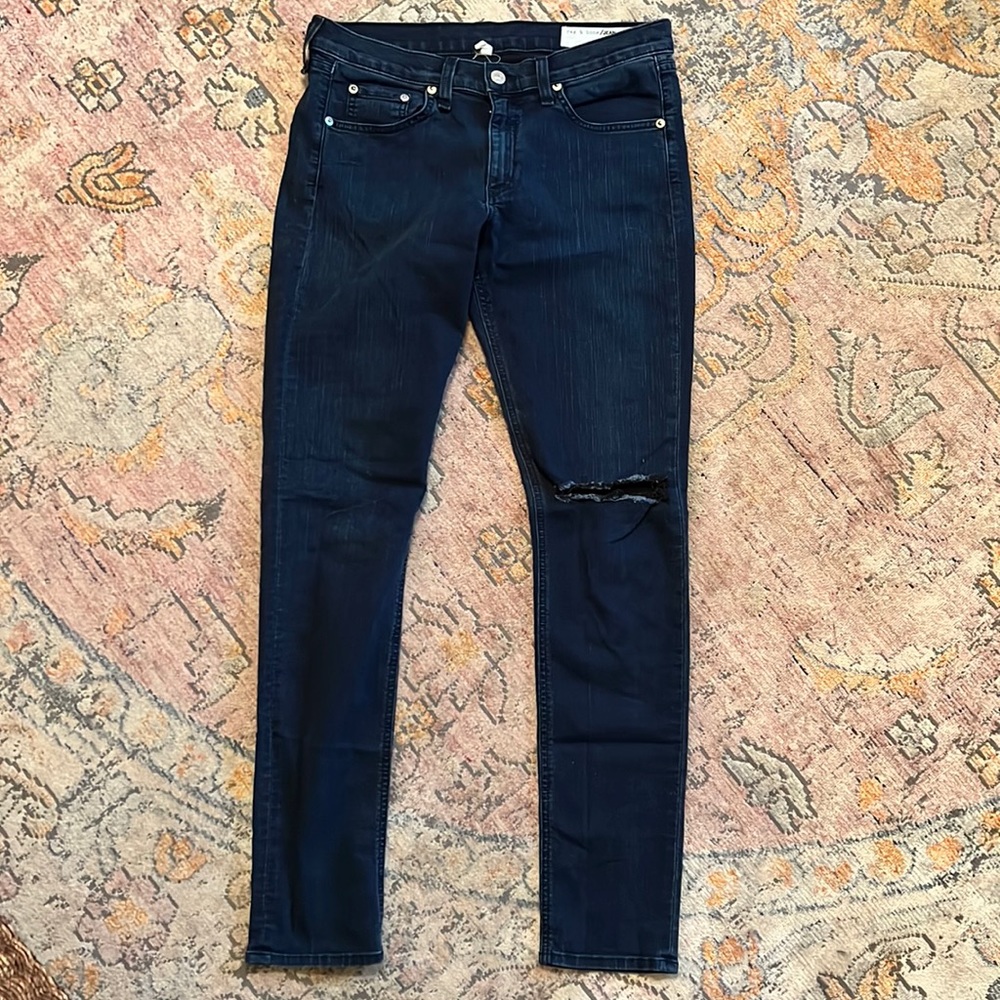 rag & bone 32x30 Mid-Rise Classic Skinny Stretch Terra Blue